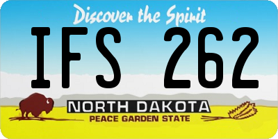 ND license plate IFS262