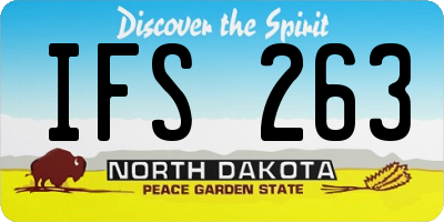ND license plate IFS263