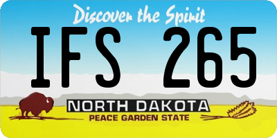 ND license plate IFS265