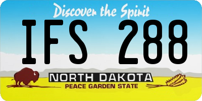ND license plate IFS288