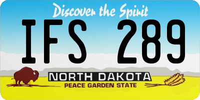 ND license plate IFS289