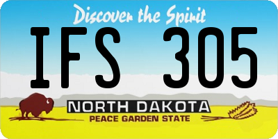 ND license plate IFS305
