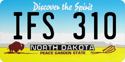 ND license plate IFS310