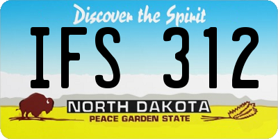 ND license plate IFS312