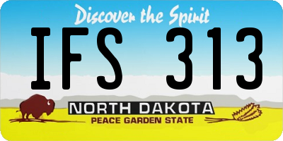 ND license plate IFS313