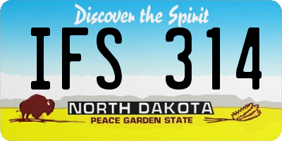 ND license plate IFS314