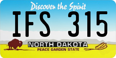 ND license plate IFS315