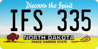 ND license plate IFS335