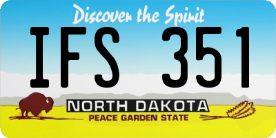 ND license plate IFS351