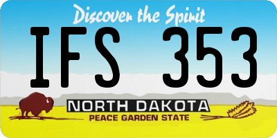 ND license plate IFS353