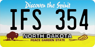 ND license plate IFS354