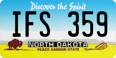 ND license plate IFS359