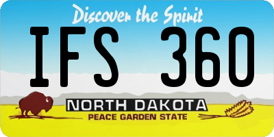 ND license plate IFS360