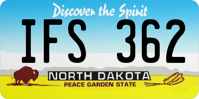 ND license plate IFS362