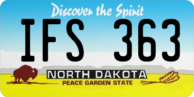 ND license plate IFS363