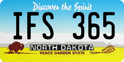 ND license plate IFS365
