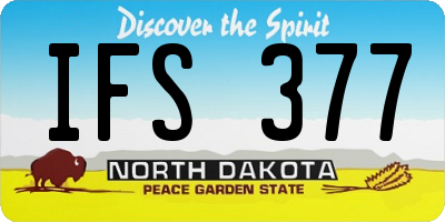 ND license plate IFS377