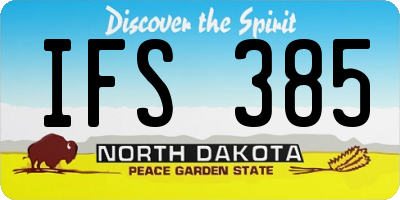 ND license plate IFS385