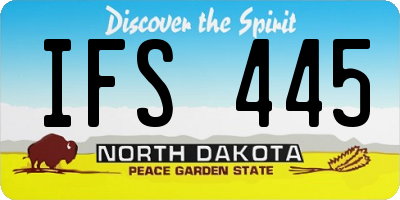 ND license plate IFS445