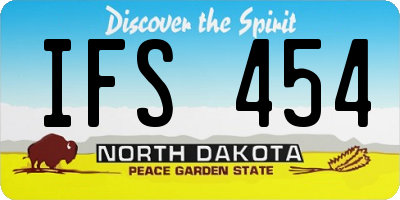 ND license plate IFS454