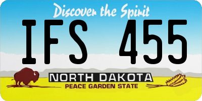 ND license plate IFS455