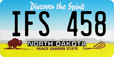 ND license plate IFS458