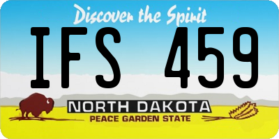 ND license plate IFS459