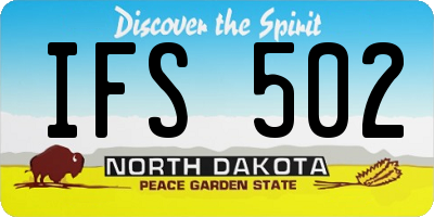 ND license plate IFS502