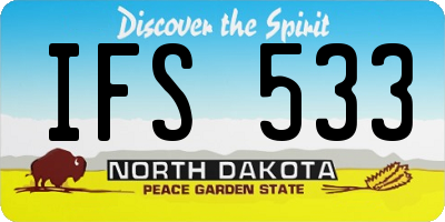 ND license plate IFS533