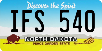 ND license plate IFS540