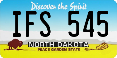 ND license plate IFS545