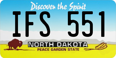 ND license plate IFS551