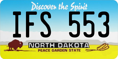 ND license plate IFS553