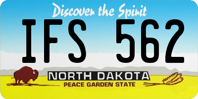 ND license plate IFS562