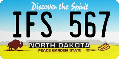 ND license plate IFS567