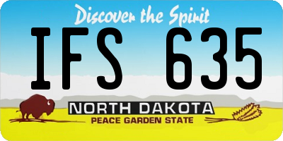 ND license plate IFS635