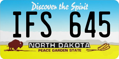ND license plate IFS645