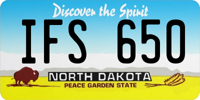 ND license plate IFS650