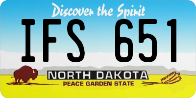 ND license plate IFS651