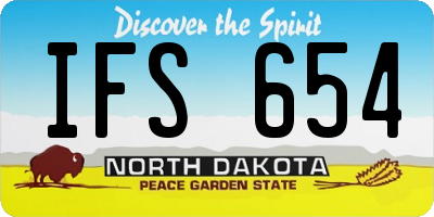 ND license plate IFS654