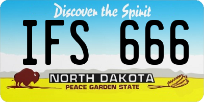 ND license plate IFS666