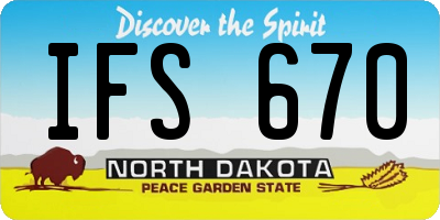 ND license plate IFS670