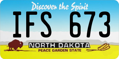 ND license plate IFS673