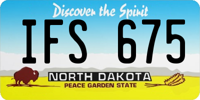 ND license plate IFS675