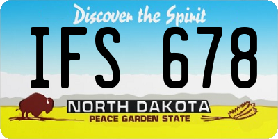 ND license plate IFS678