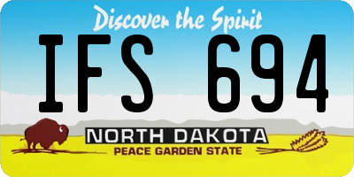 ND license plate IFS694