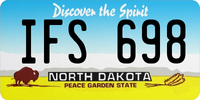ND license plate IFS698