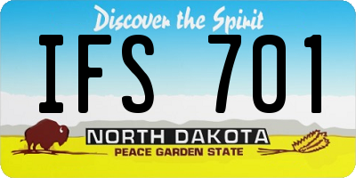ND license plate IFS701