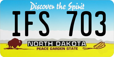 ND license plate IFS703
