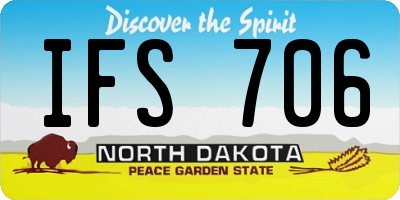 ND license plate IFS706